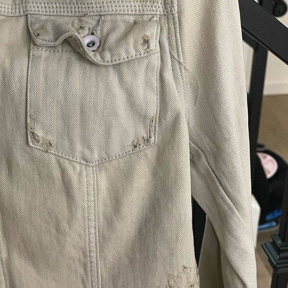 Free People Distressed Hooded Denim Jacket - Picture 6 of 7